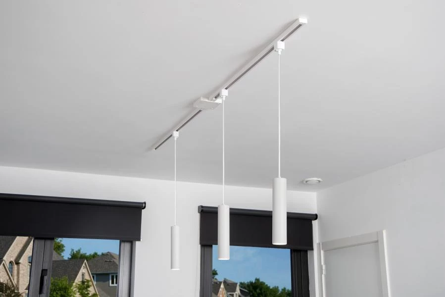 Lucide TRACK FLORIS pendant - 1-circuit Track lighting system - 1xGU10 - White (Extension) - atmosphere 5